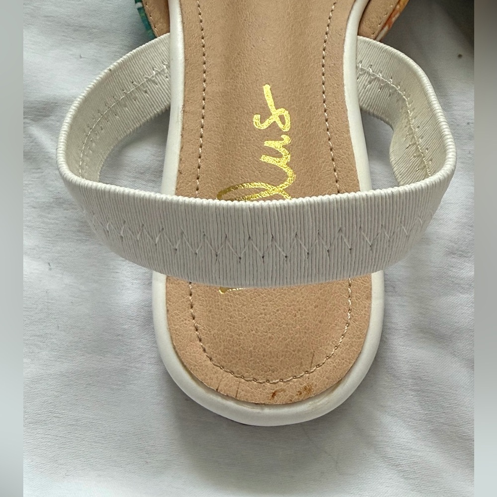 Lulus Mae White Floral Print Pointed Toe Slingback Flats | Size 6 | Like New - Picture 12 of 13